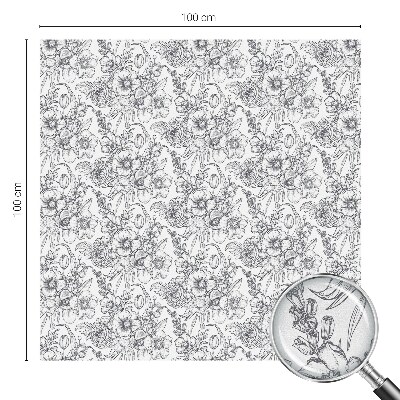 Vinil para vidro privacidade padrão vitral Elegância floral