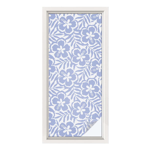 Película de vidro vitral autocolante Flores de hibisco