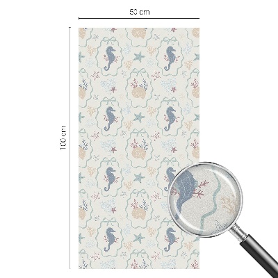 Vinil para vidro privacidade padrão vitral Cavalos-marinhos