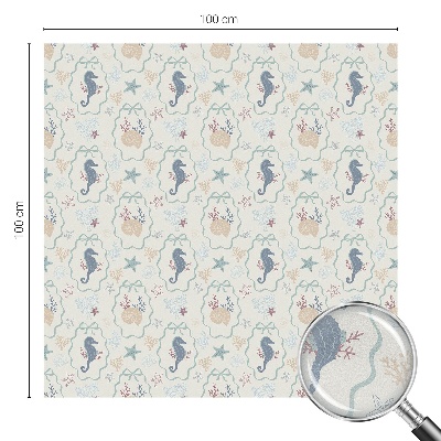 Vinil para vidro privacidade padrão vitral Cavalos-marinhos