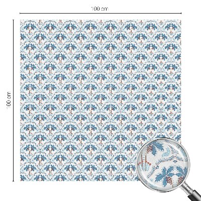 Película de privacidade para janela efeito vitral Palmeiras azuis