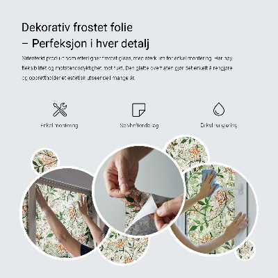 Película decorativa para janela privacidade Padrões de plantas