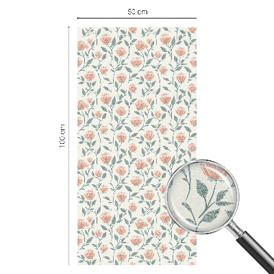 Película de vidro vitral autocolante Estampa floral