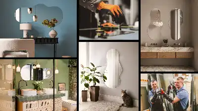 Espelho orgânico moderno sem moldura