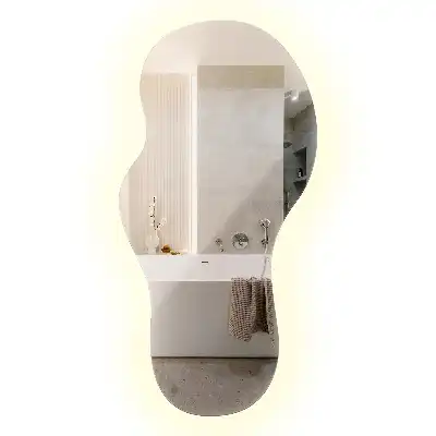 Espelho orgânico com LED de parede moderno