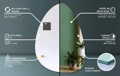 Espelho orgânico ovoide um toque moderno