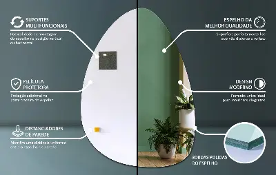 Espelho orgânico ovoide um toque moderno