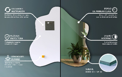 Espelho em forma de mancha assimétrico