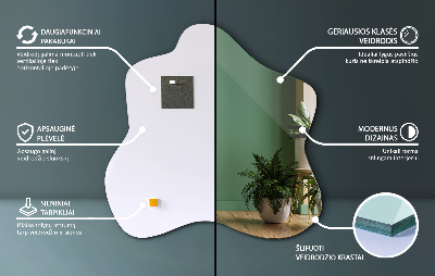 Espelho em forma de mancha assimétrico