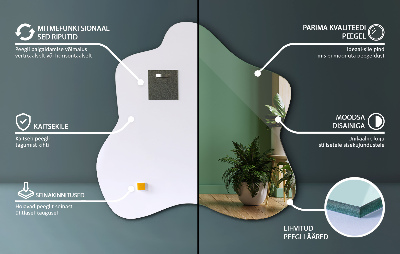 Espelho em forma de mancha assimétrico