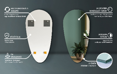 Espelho em formato de gota sem moldura para parede