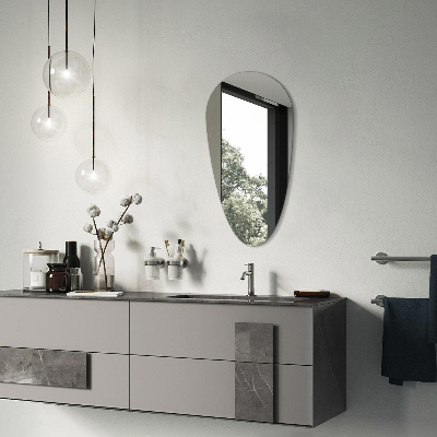 Espelho em formato de gota sem moldura para parede