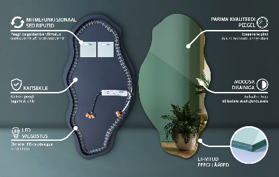 Espelho sob medida com led sem moldura