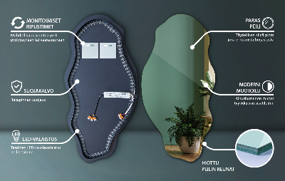 Espelho sob medida com led sem moldura