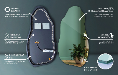 Espelho sob medida moderno com iluminação LED