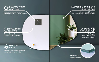 Espelho assimétrico acessório elegante