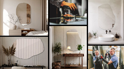 Espelho assimétrico acessório elegante