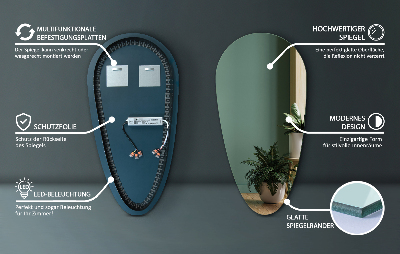 Espelho de gota com iluminação LED