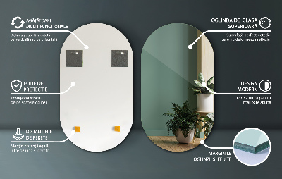 Espelho parede oval sem moldura para parede