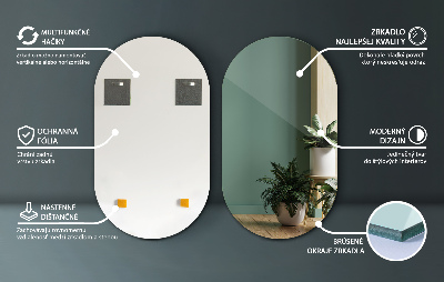 Espelho parede oval sem moldura para parede