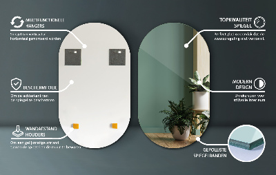 Espelho parede oval sem moldura para parede