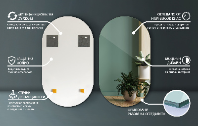 Espelho parede oval sem moldura para parede