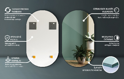 Espelho parede oval sem moldura para parede