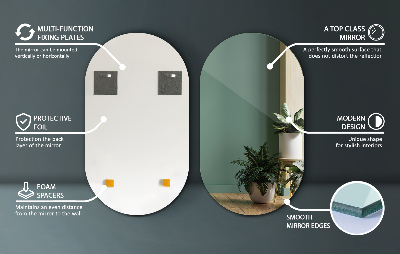 Espelho parede oval sem moldura para parede