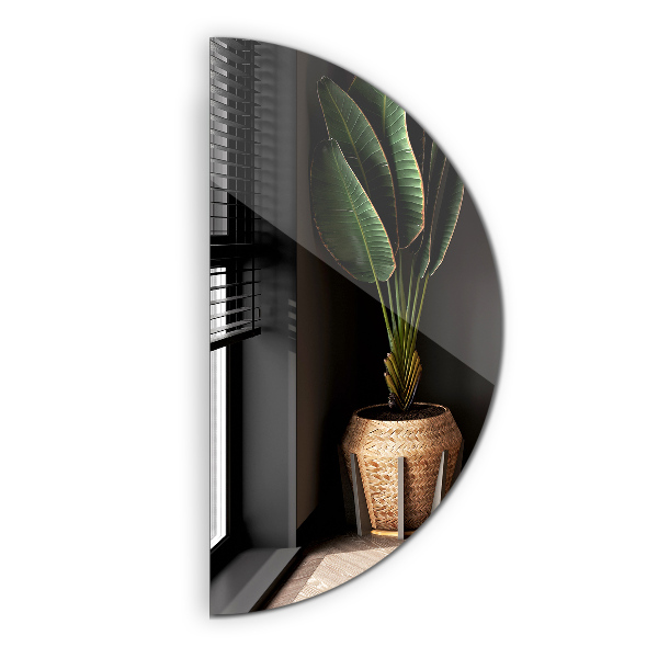 Espelho em meia lua sem moldura para parede