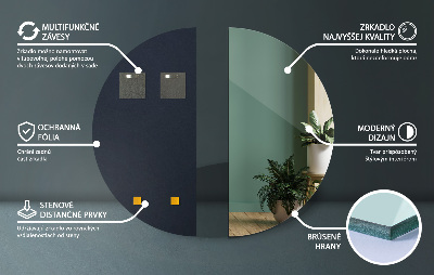 Espelho em meia lua sem moldura para parede