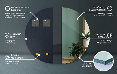 Espelho em meia lua sem moldura para parede