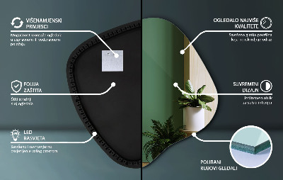 Espelho em forma de mancha LED moderno