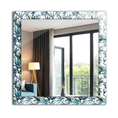 Espelho decorativo Folhas de bambu em aquarela