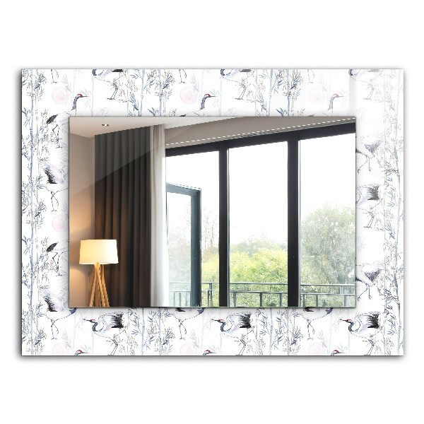 Espelho decorativo Guindastes e bambus