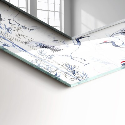 Espelho decorativo Guindastes e bambus