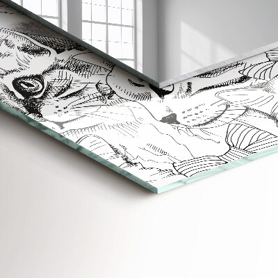 Espelho com moldura decorada Gatos de gravata borboleta