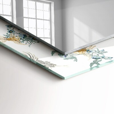 Espelho com moldura decorada Pássaros e flores