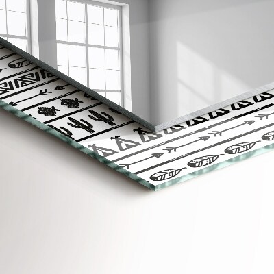 Espelho com moldura decorada Cactos Tipi Arrow