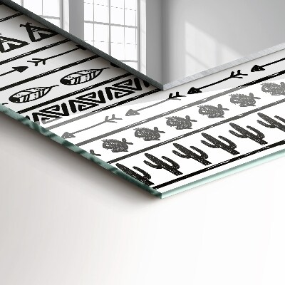 Espelho com moldura decorada Cactos Tipi Arrow