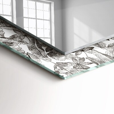 Espelho com moldura decorada Folhas e flores