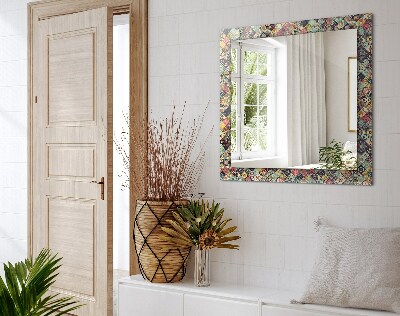 Espelho com moldura decorada Padrões coloridos de patchwork