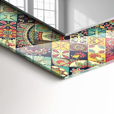 Espelho com moldura decorada Padrões coloridos de patchwork