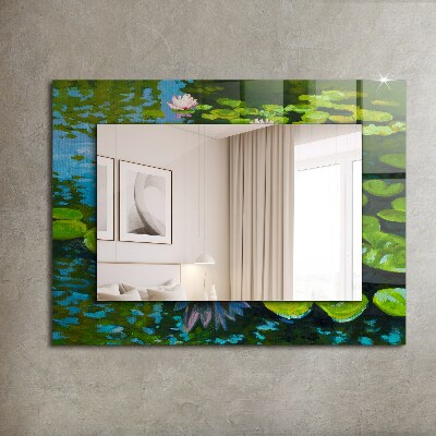 Espelho com moldura decorada Lagoa de nenúfares