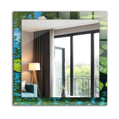 Espelho com moldura decorada Lagoa de nenúfares