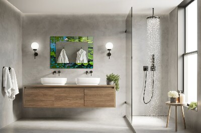 Espelho com moldura decorada Lagoa de nenúfares