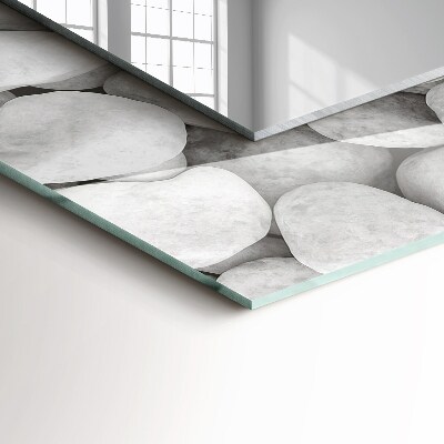 Espelho com moldura decorada Pedras brancas lisas