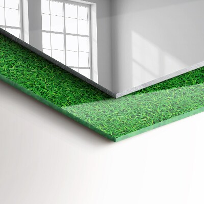 Espelho com moldura decorada grama verde