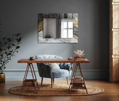 Espelho com moldura decorada Veios de mármore abstratos