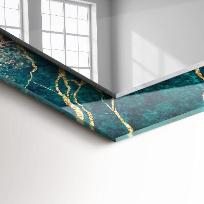 Espelho com moldura decorada Mármore verde