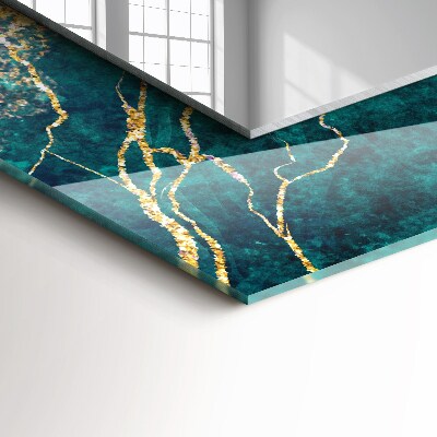 Espelho com moldura decorada Mármore verde